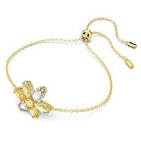 Gema bracelet, Mixed cuts, Flower, Yellow, Gold-tone plated by SWAROVSKI