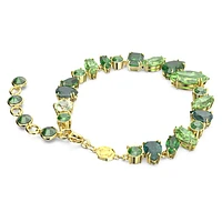 Gema bracelet, Mixed cuts, Green, Gold-tone plated by SWAROVSKI