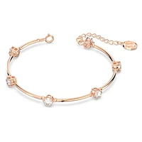 Constella bangle, Round cut, White, Rose gold-tone plated by SWAROVSKI