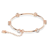 Constella bangle, Round cut, White, Rose gold-tone plated by SWAROVSKI