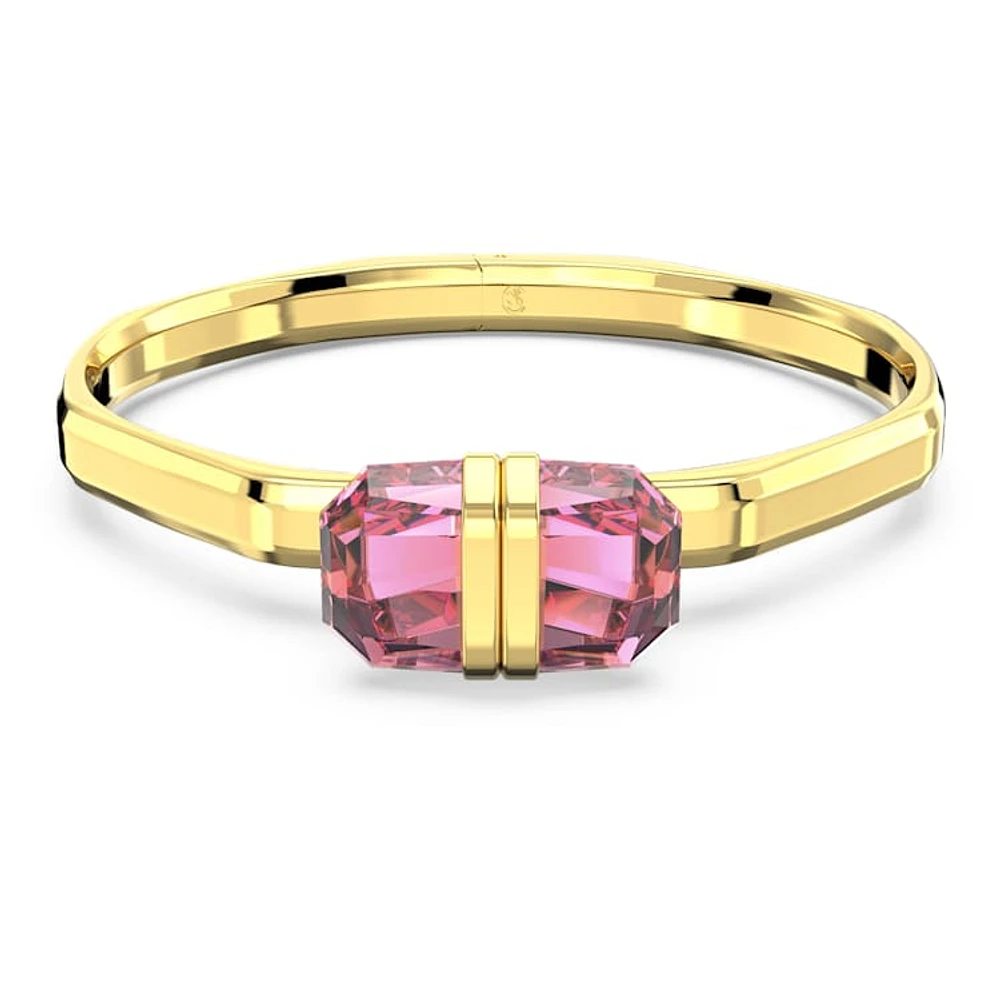 Lucent bangle, Magnetic closure, Pink, Gold-tone plated by SWAROVSKI