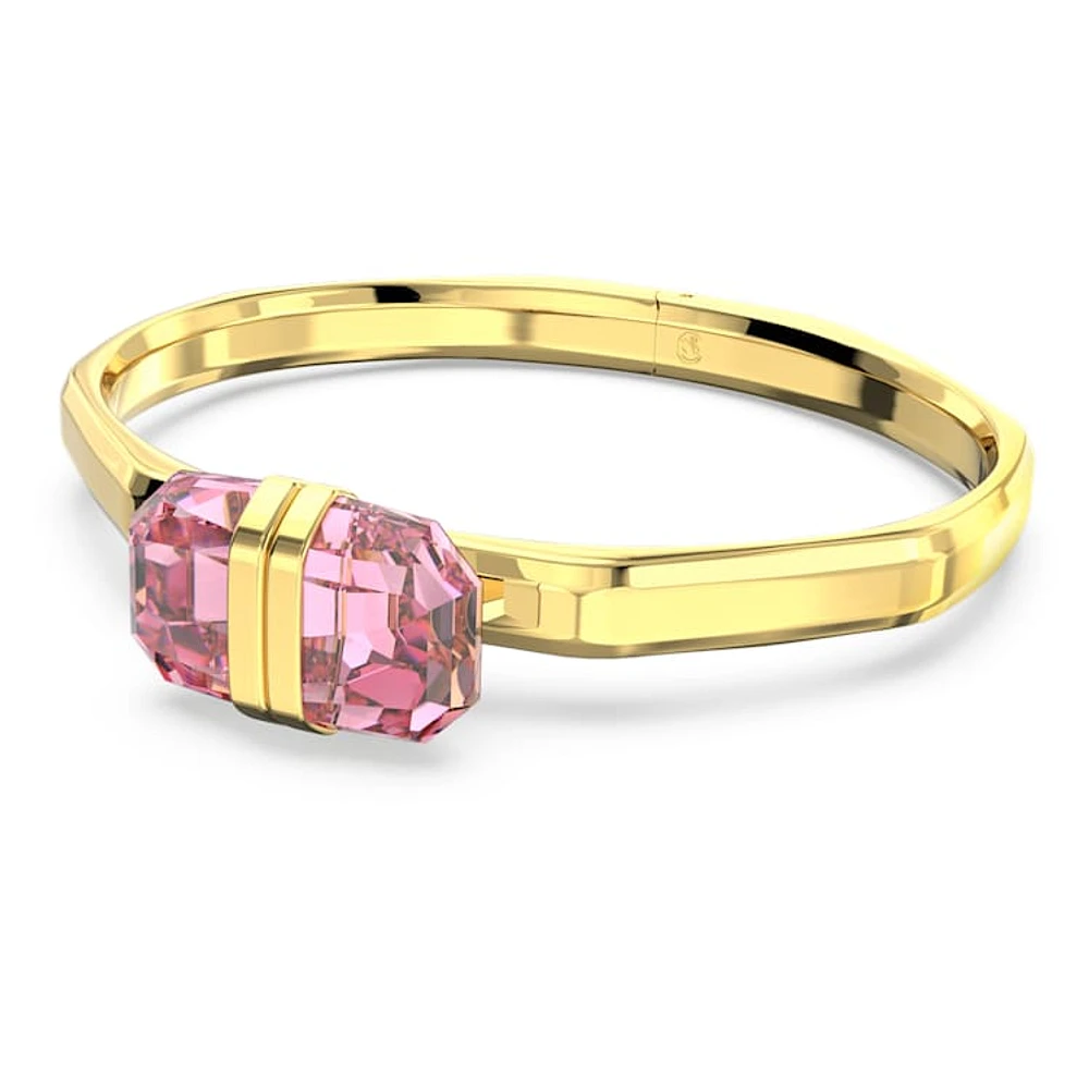 Lucent bangle, Magnetic closure, Pink, Gold-tone plated by SWAROVSKI