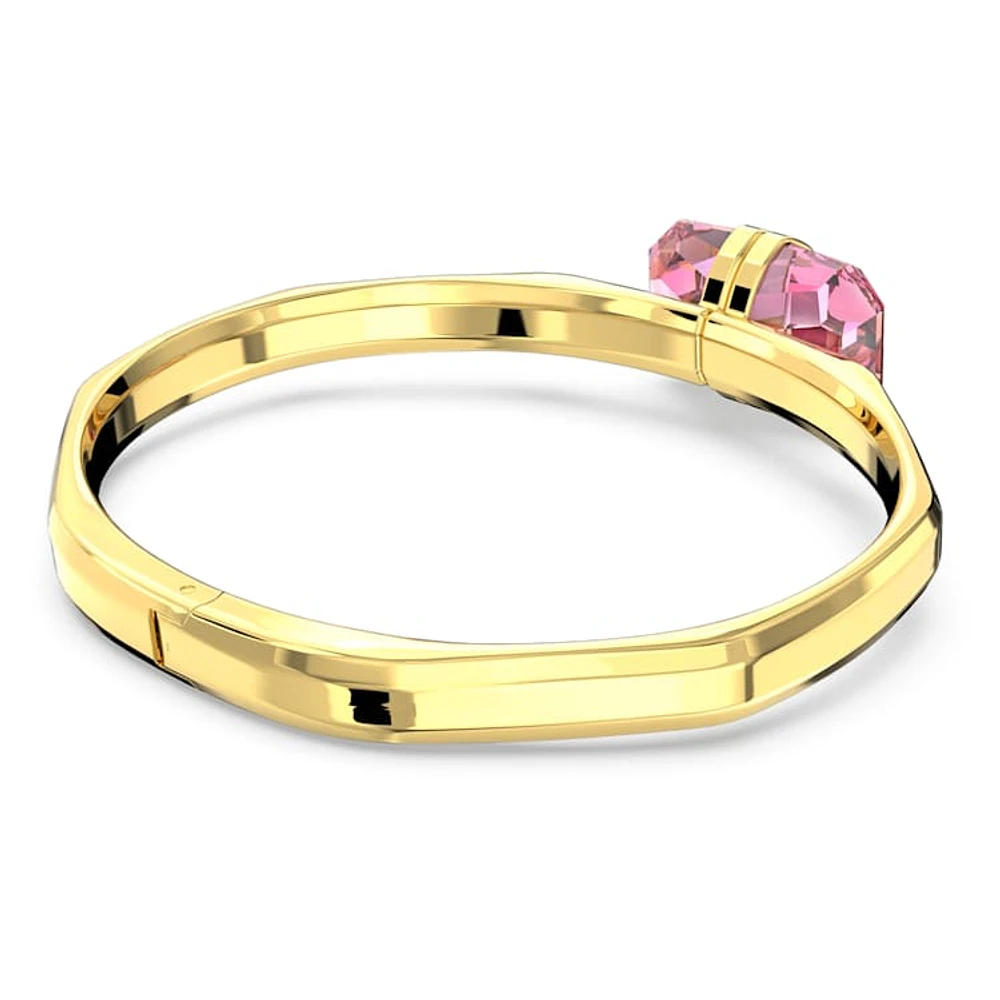 Lucent bangle, Magnetic closure, Pink, Gold-tone plated by SWAROVSKI