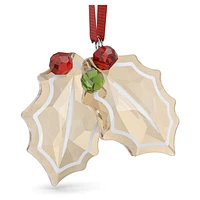 Holiday Cheers Gingerbread Holly Leaves Ornament by SWAROVSKI