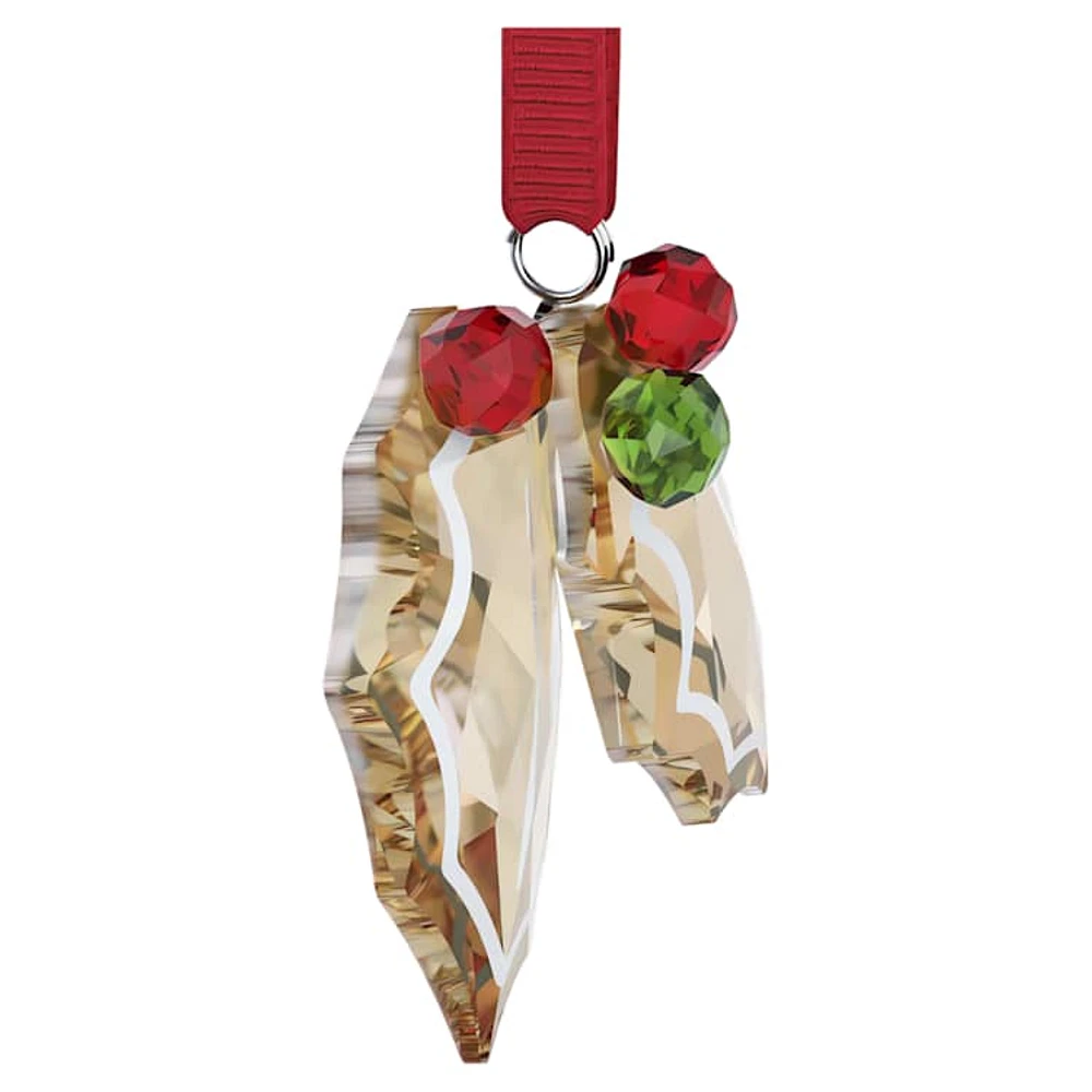 Holiday Cheers Gingerbread Holly Leaves Ornament by SWAROVSKI