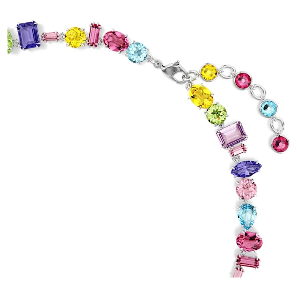 Gema necklace, Mixed cuts, Multicoloured, Rhodium plated by SWAROVSKI