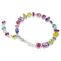 Gema bracelet, Mixed cuts, Multicoloured, Rhodium plated by SWAROVSKI