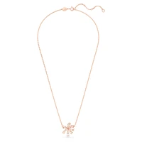 Hyperbola necklace, Bow, Small, White, Rose gold-tone plated by SWAROVSKI