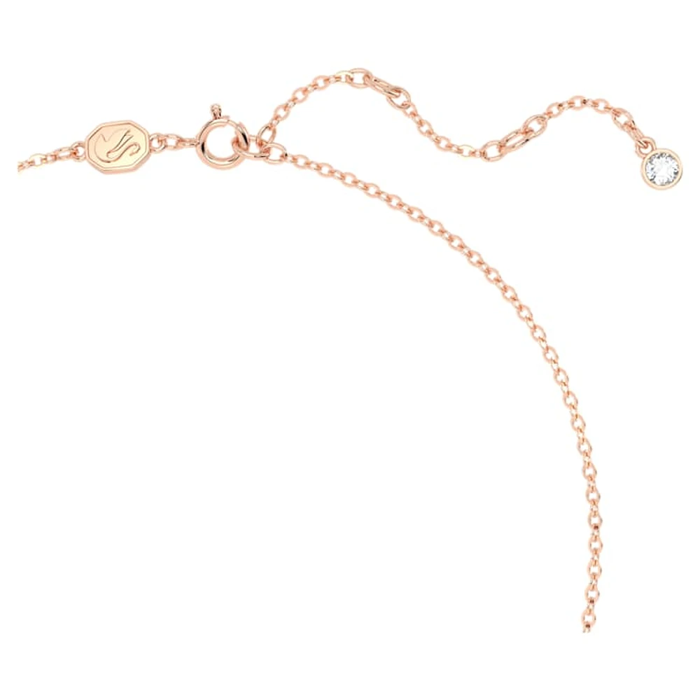 Hyperbola necklace, Bow, Small, White, Rose gold-tone plated by SWAROVSKI