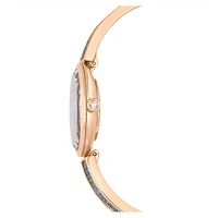 Crystal Rock Oval watch, Swiss Made, Crystal bracelet, Blue, Rose gold-tone finish by SWAROVSKI