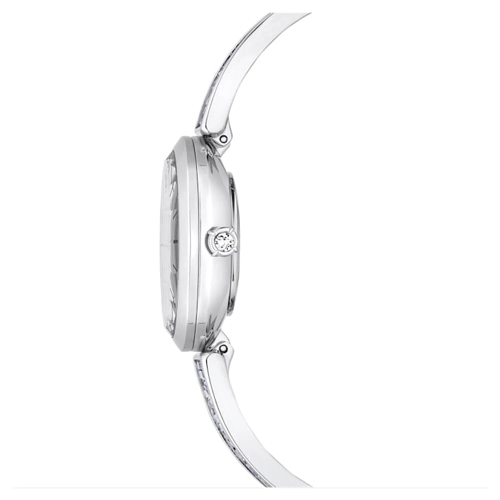 Crystal Rock Oval watch, Swiss Made, Crystal bracelet, Silver Tone, Stainless steel by SWAROVSKI