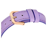 Crystalline Lustre watch, Swiss Made, Leather strap, Purple, Rose gold-tone finish by SWAROVSKI