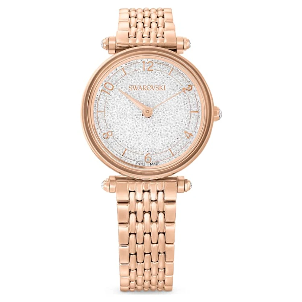 Crystalline Wonder watch, Swiss Made, Metal bracelet, Rose gold tone, Rose gold-tone finish by SWAROVSKI