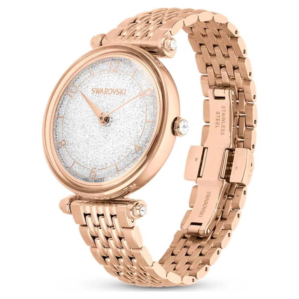 Crystalline Wonder watch, Swiss Made, Metal bracelet, Rose gold tone, Rose gold-tone finish by SWAROVSKI