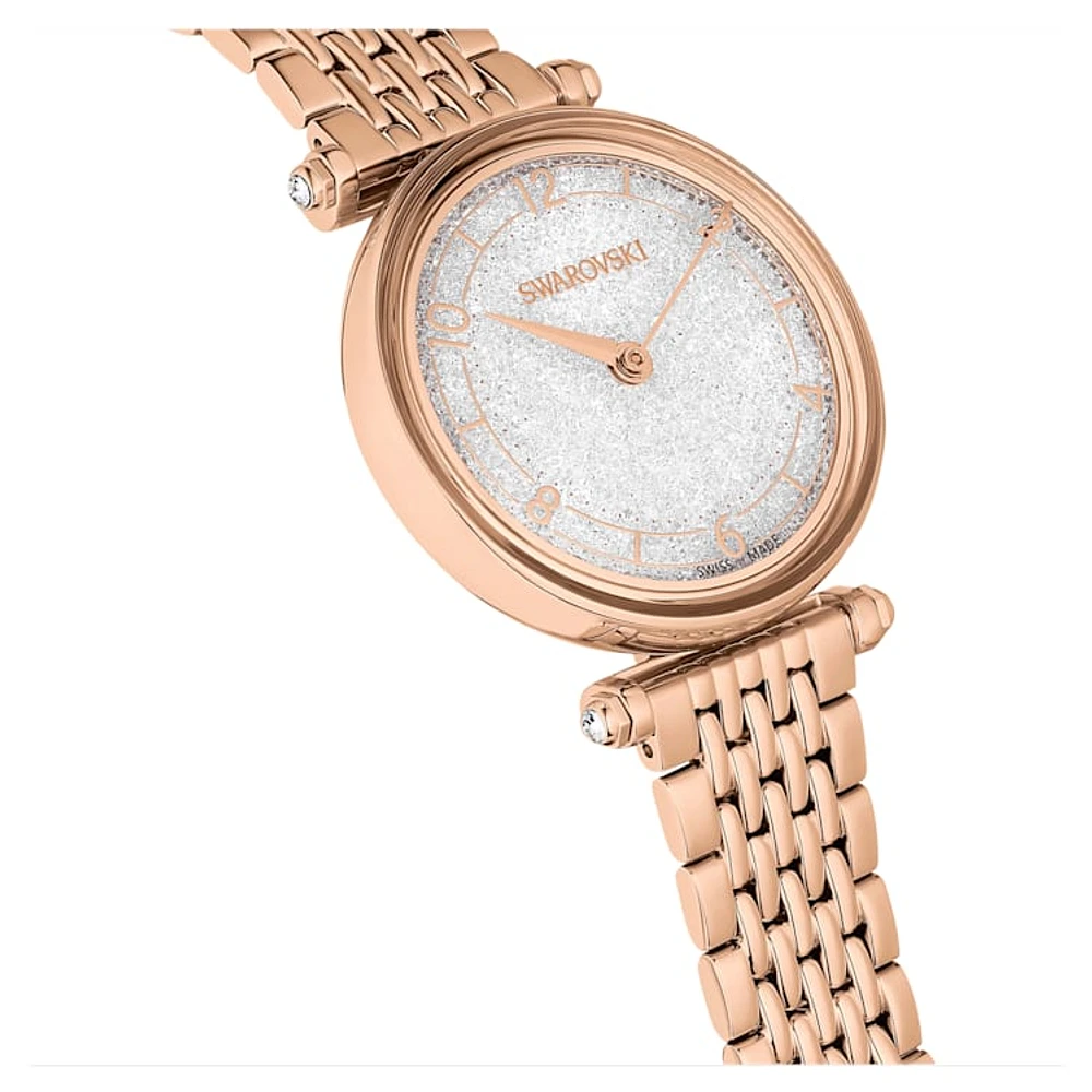 Crystalline Wonder watch, Swiss Made, Metal bracelet, Rose gold tone, Rose gold-tone finish by SWAROVSKI