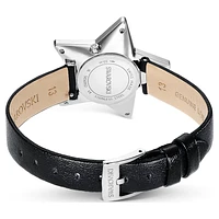 Symbolica Star watch, Swiss Made, Star, Leather strap, White, Stainless steel by SWAROVSKI