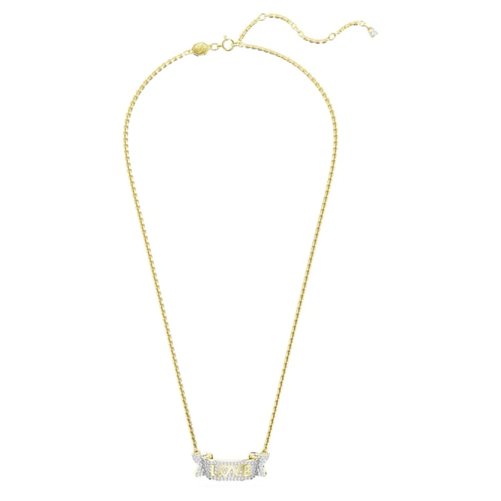 Mother's Day necklace, White, Gold-tone plated by SWAROVSKI