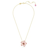 Idyllia pendant, Flower, Small, Pink, Gold-tone plated by SWAROVSKI