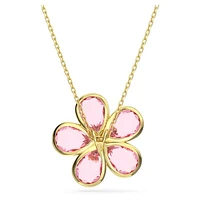 Idyllia pendant, Flower, Small, Pink, Gold-tone plated by SWAROVSKI