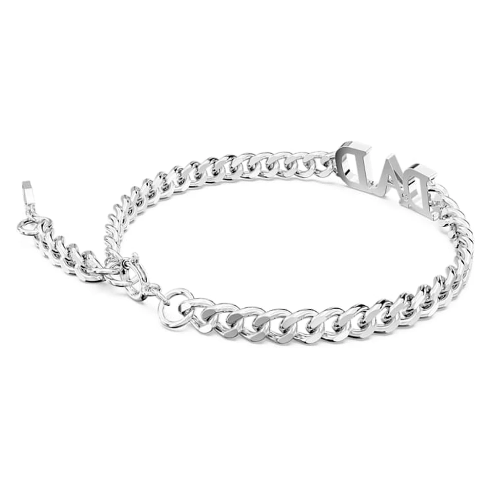 Father's Day - Dad bracelet, White, Rhodium plated by SWAROVSKI