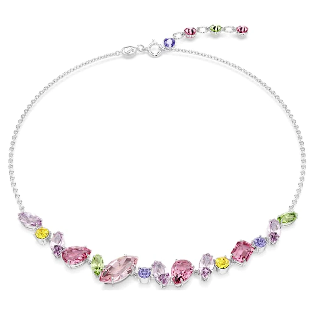 Gema necklace, Mixed cuts, Multicoloured, Rhodium plated by SWAROVSKI