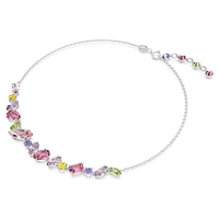 Gema necklace, Mixed cuts, Multicoloured, Rhodium plated by SWAROVSKI