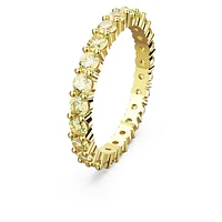 Matrix ring, Round cut, Yellow, Gold-tone plated by SWAROVSKI