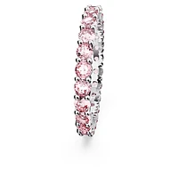 Matrix ring, Round cut, Pink, Rhodium plated by SWAROVSKI