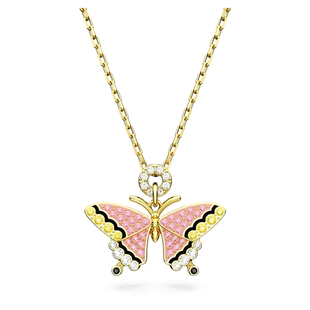 Idyllia pendant, Butterfly, Multicoloured, Gold-tone plated by SWAROVSKI