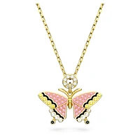 Idyllia pendant, Butterfly, Multicoloured, Gold-tone plated by SWAROVSKI