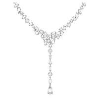 Mesmera Y necklace, Mixed cuts, White, Rhodium plated by SWAROVSKI