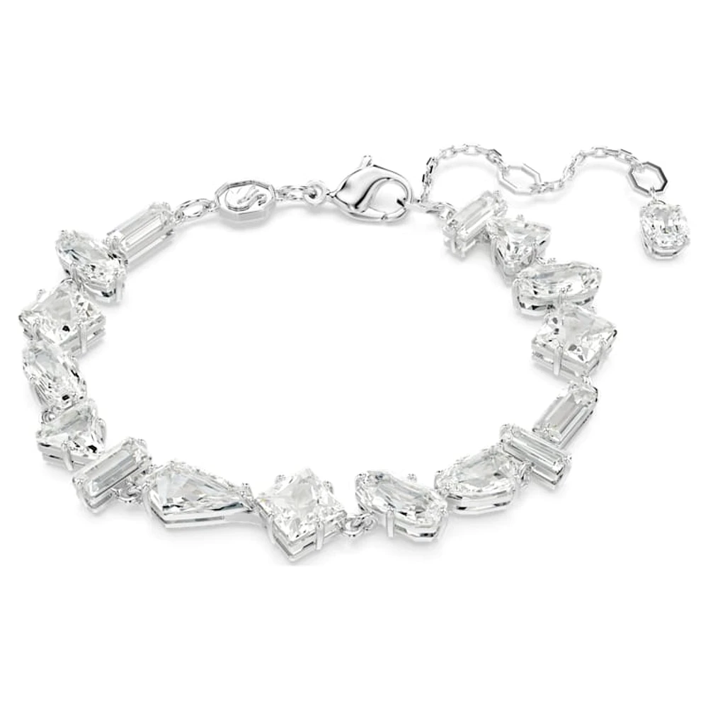 Mesmera bracelet, Mixed cuts, White, Rhodium plated by SWAROVSKI