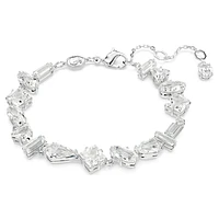 Mesmera bracelet, Mixed cuts, White, Rhodium plated by SWAROVSKI