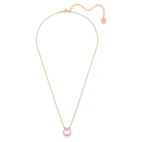 Bella V pendant, Round cut, Pink, Rose gold-tone plated by SWAROVSKI