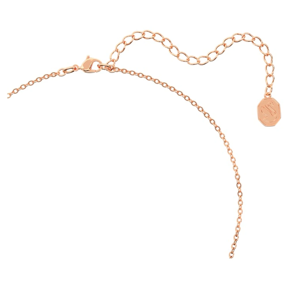 Bella V pendant, Round cut, Pink, Rose gold-tone plated by SWAROVSKI