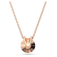 Bella V pendant, Round cut, Pink, Rose gold-tone plated by SWAROVSKI