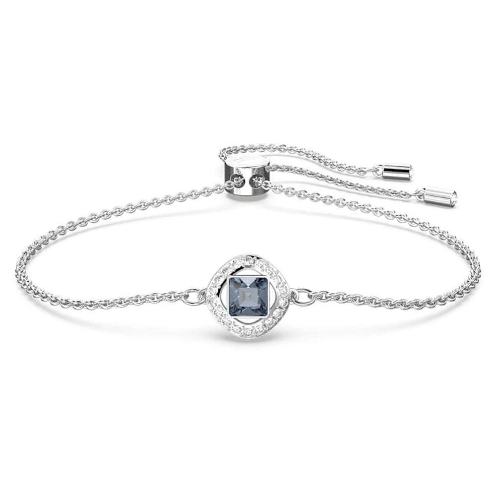 Una Angelic bracelet, Square cut, Blue, Rhodium plated by SWAROVSKI