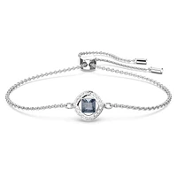 Una Angelic bracelet, Square cut, Blue, Rhodium plated by SWAROVSKI