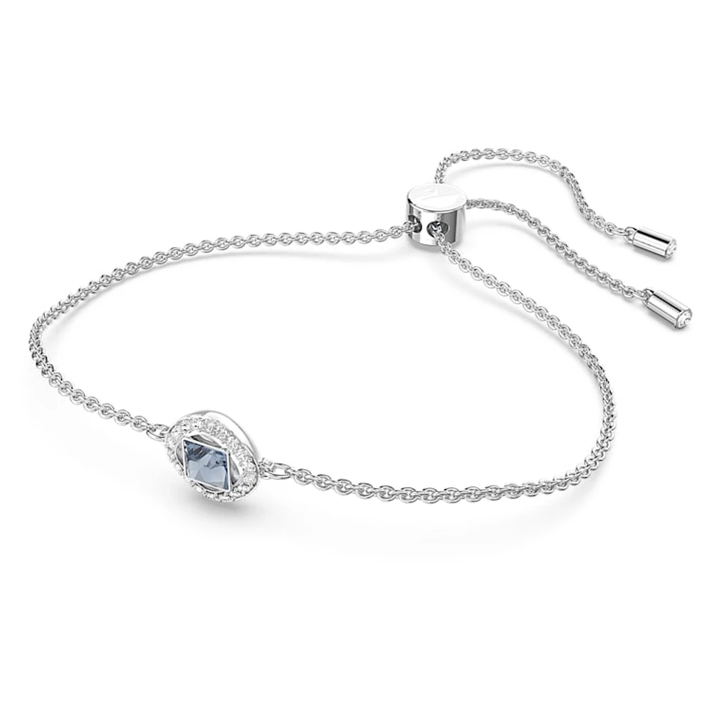 Una Angelic bracelet, Square cut, Blue, Rhodium plated by SWAROVSKI