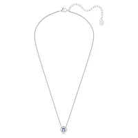 Una Angelic necklace, Square cut, Blue, Rhodium plated by SWAROVSKI