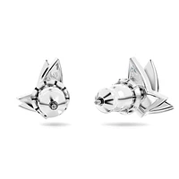 Idyllia Lilia stud earrings, Butterfly, Blue, Rhodium plated by SWAROVSKI