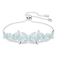 Idyllia Lilia bracelet, Butterfly, Blue, Rhodium plated by SWAROVSKI