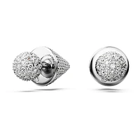 Sublima stud earrings, Moon, White, Rhodium plated by SWAROVSKI