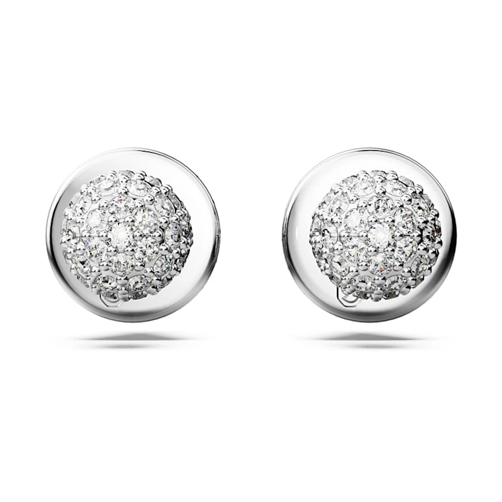 Sublima stud earrings, Moon, White, Rhodium plated by SWAROVSKI