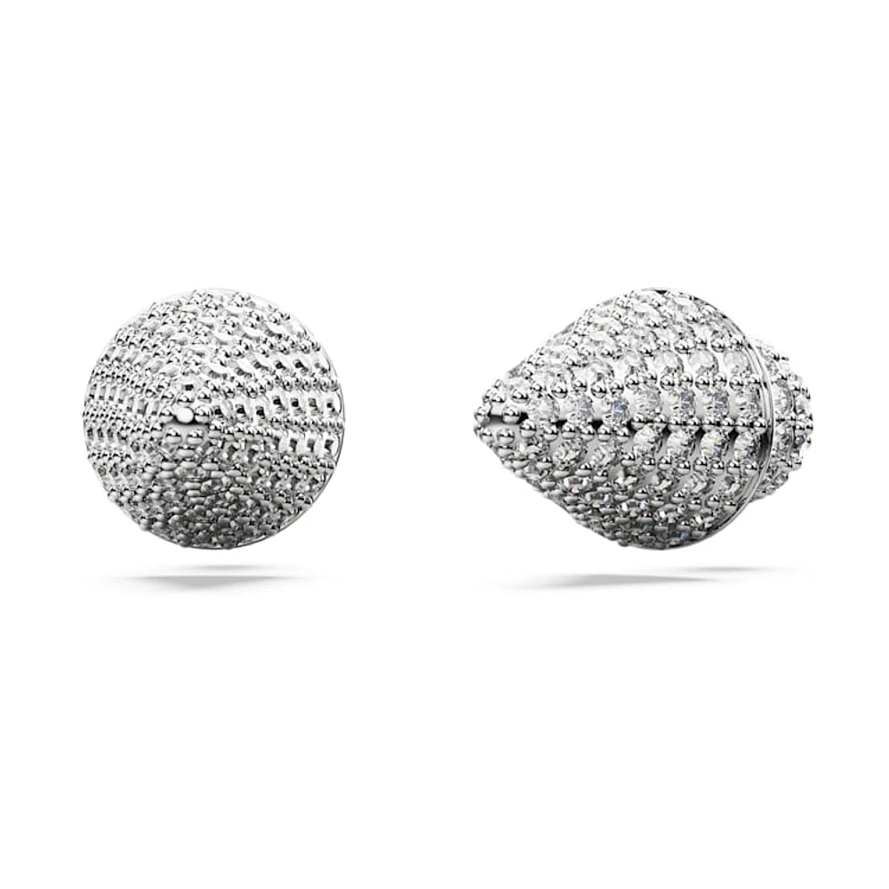 Sublima stud earrings, Moon, White, Rhodium plated by SWAROVSKI