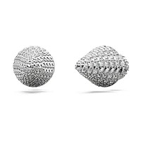 Sublima stud earrings, Moon, White, Rhodium plated by SWAROVSKI