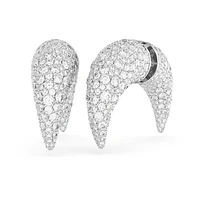 Sublima stud earrings, Moon, Larges, White, Rhodium plated by SWAROVSKI