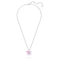 Gema pendant, Mixed cuts, Flower, Pink, Rhodium plated by SWAROVSKI