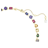 Imber Tennis necklace, Mixed cuts, Multicoloured, Gold-tone plated by SWAROVSKI