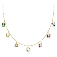 Chroma necklace, Mixed cuts, Multicoloured, Gold-tone plated by SWAROVSKI